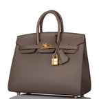 Hermes Birkin Sellier 25 Etain Epsom Gold Hardware