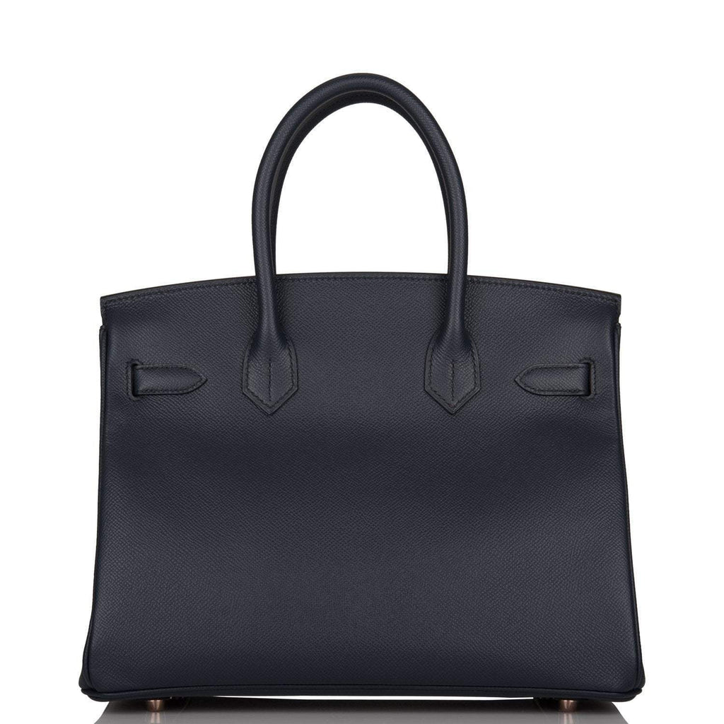 Hermes Birkin 30 Bleu Indigo Epsom Rose Gold Hardware