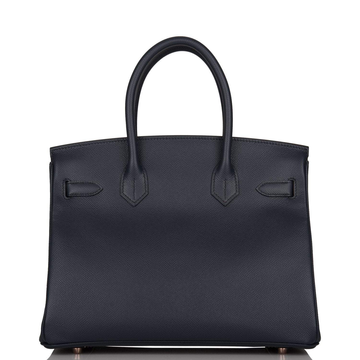 Hermes Birkin 30 Bleu Indigo Epsom Rose Gold Hardware