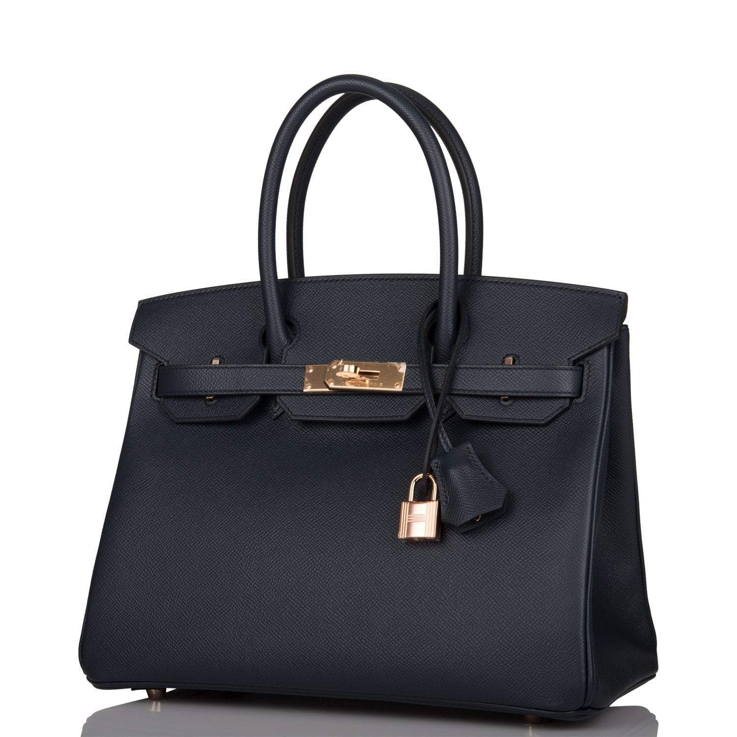 Hermes Birkin 30 Bleu Indigo Epsom Rose Gold Hardware
