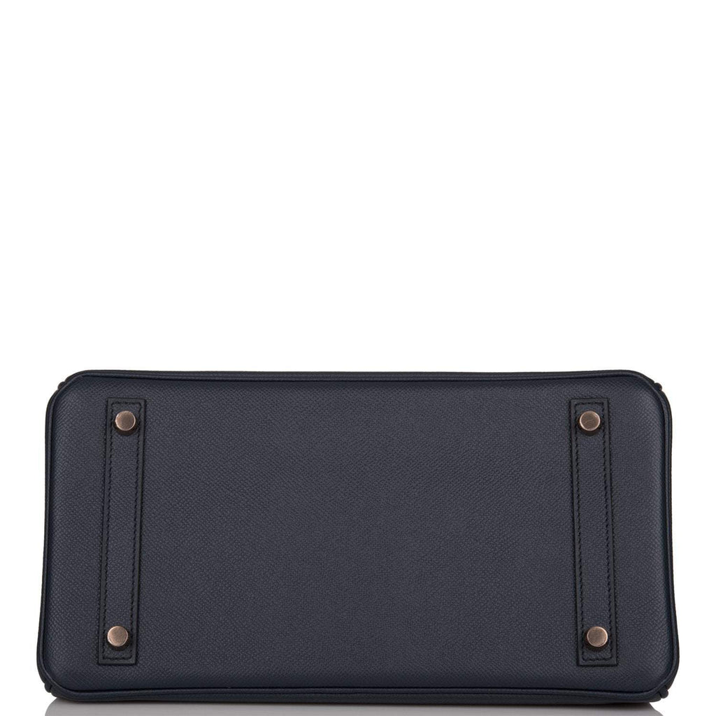 Hermes Birkin 30 Bleu Indigo Epsom Rose Gold Hardware