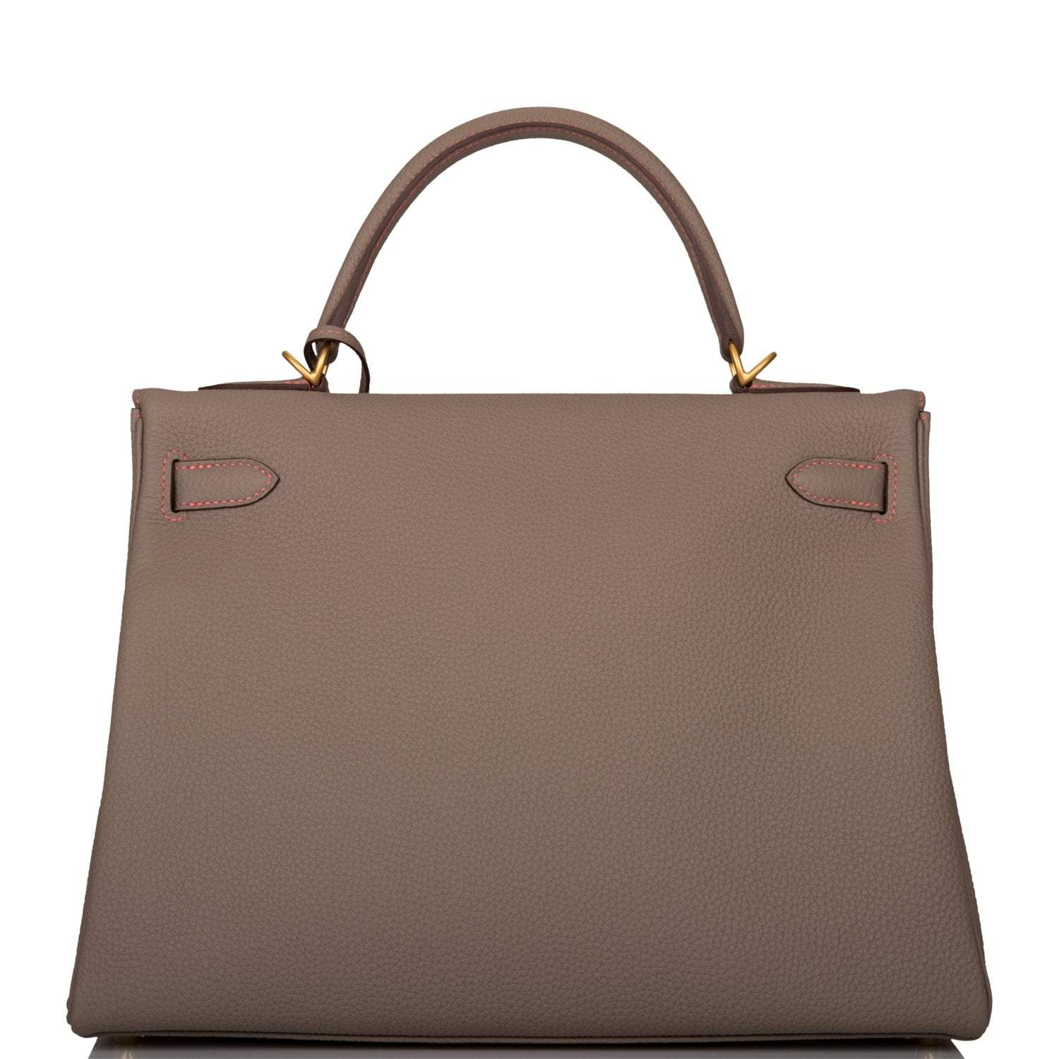 Hermes Horseshoe Stamp (HSS) Gris Asphalte Verso Togo Retourne Kelly 32cm Brushed Gold Hardware