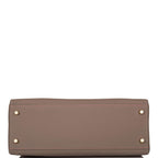 Hermes Horseshoe Stamp (HSS) Gris Asphalte Verso Togo Retourne Kelly 32cm Brushed Gold Hardware