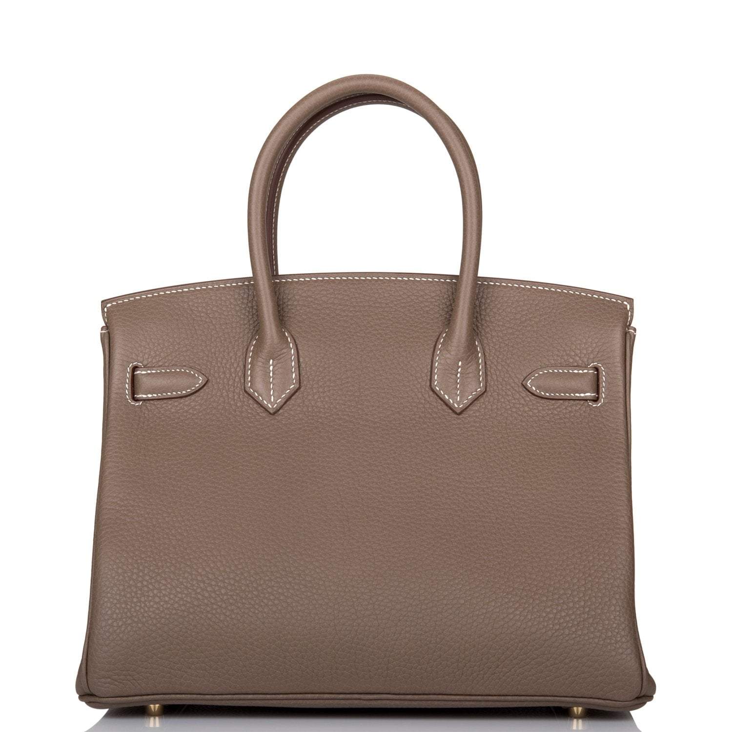 Hermes Etoupe Clemence Birkin 30cm Gold Hardware