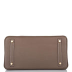 Hermes Etoupe Clemence Birkin 30cm Gold Hardware
