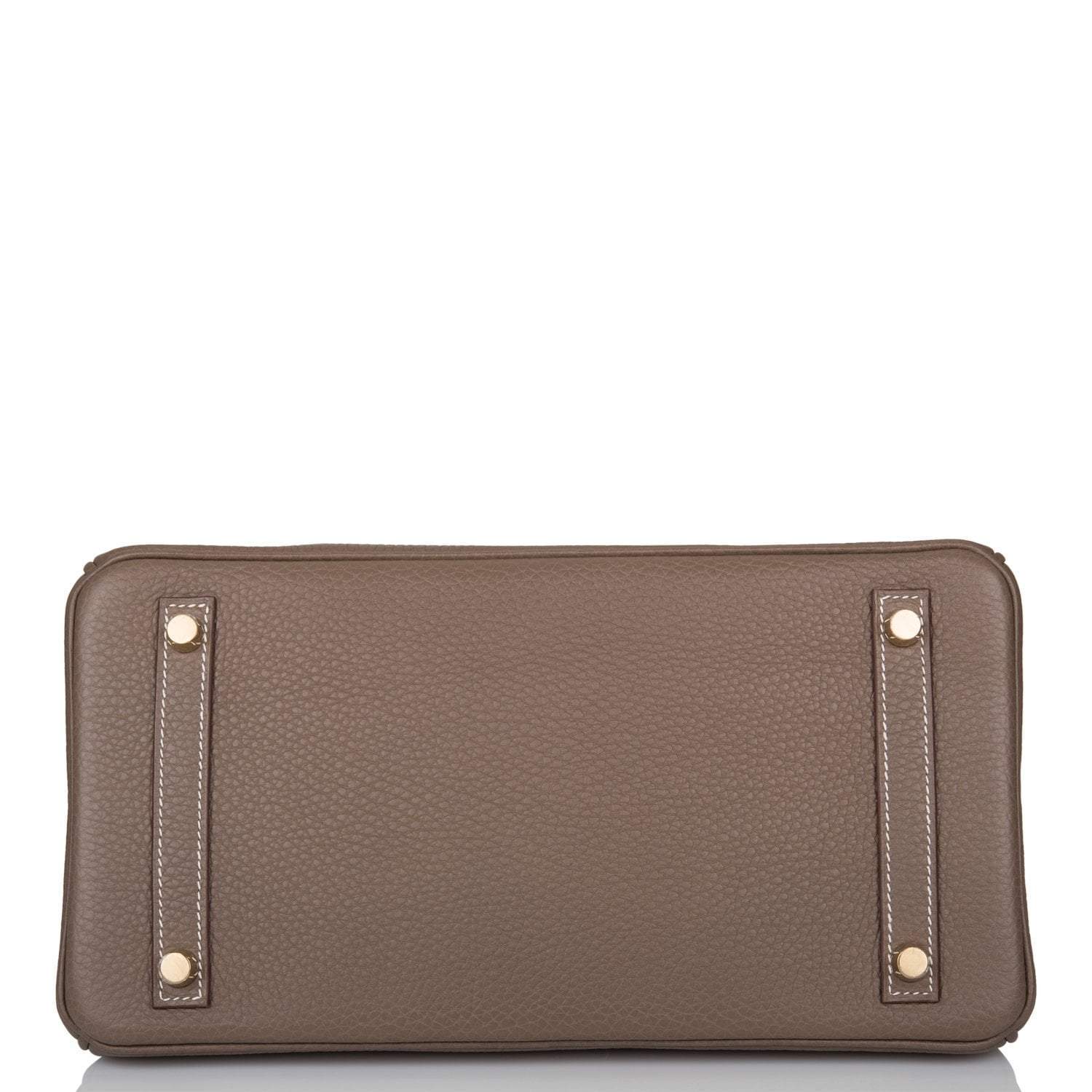 Hermes Etoupe Clemence Birkin 30cm Gold Hardware