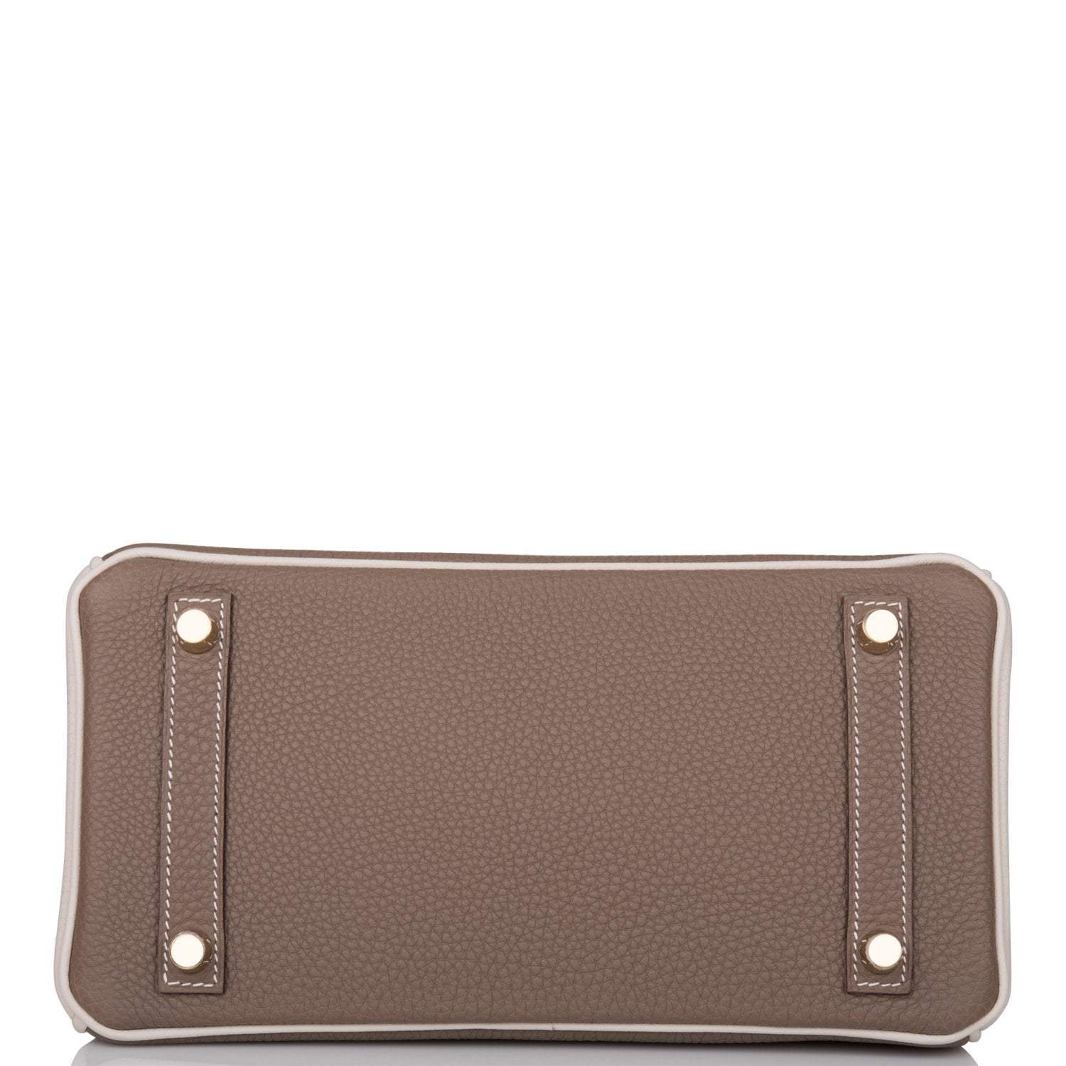 Hermes Birkin 25 Etoupe and Craie Togo Brushed Gold Hardware