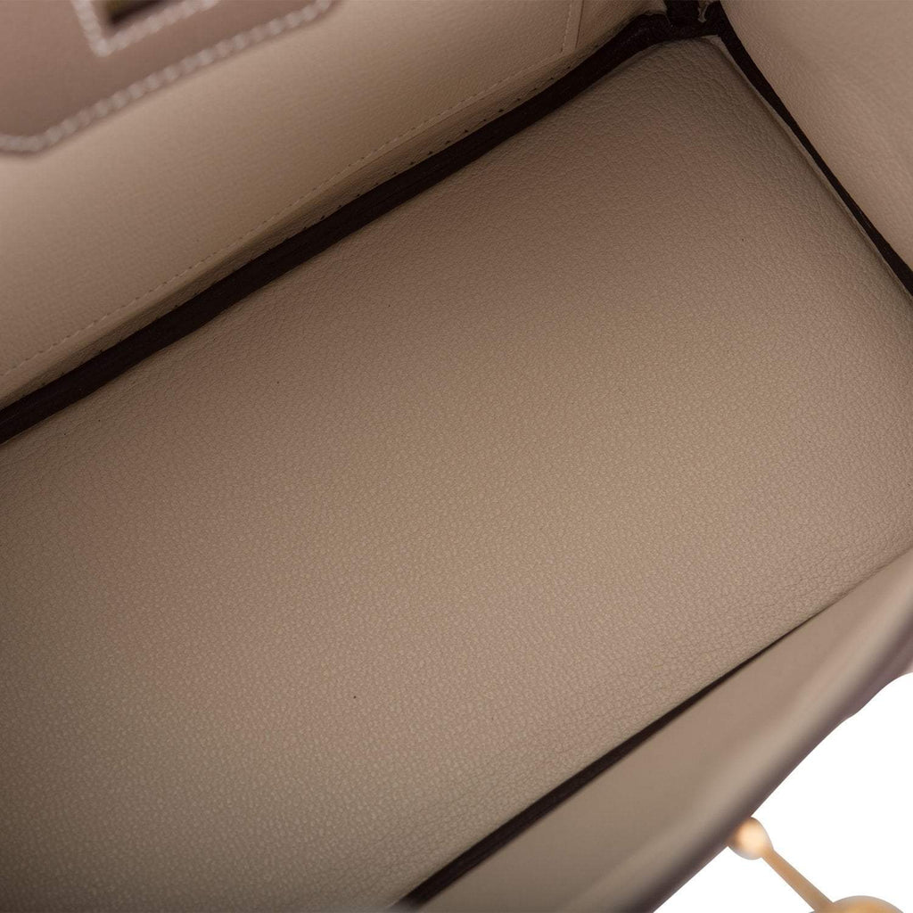 Hermes Birkin 25 Etoupe and Craie Togo Brushed Gold Hardware