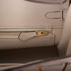 Hermes Birkin 25 Etoupe and Craie Togo Brushed Gold Hardware