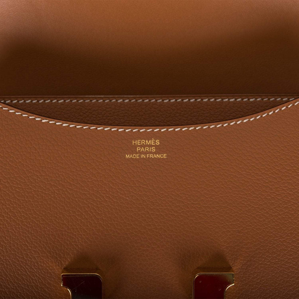 Hermes Gold Evercolor Mini Constance 18cm Gold Hardware