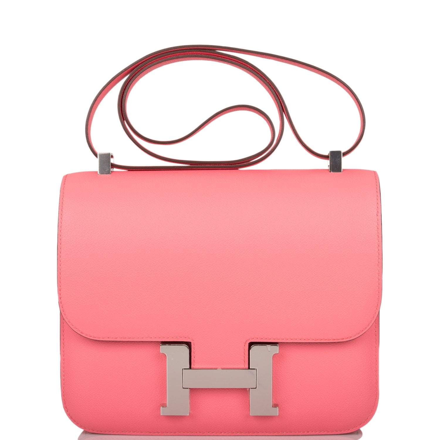Hermes Rose D'Ete Verso Evercolor Constance 24cm Palladium Hardware
