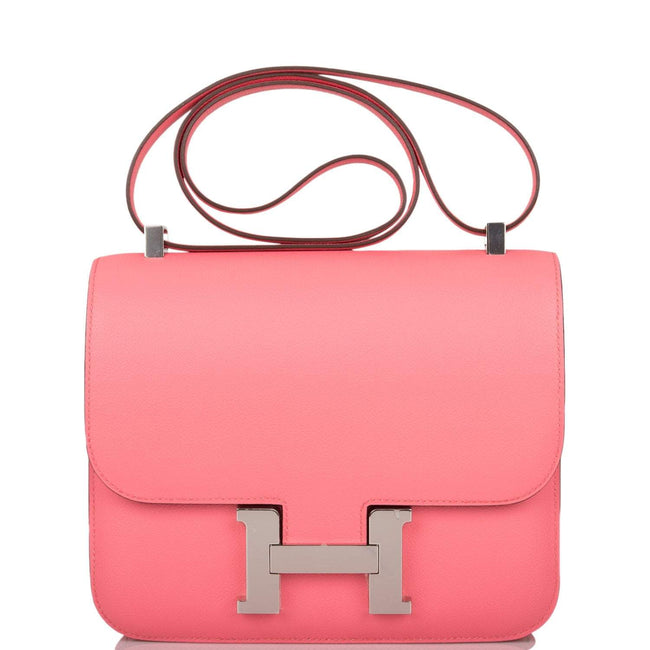 Hermes Rose D'Ete Verso Evercolor Constance 24cm Palladium Hardware Hover Image