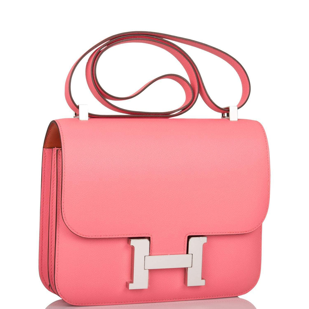 Hermes Rose D'Ete Verso Evercolor Constance 24cm Palladium Hardware