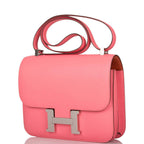 Hermes Rose D'Ete Verso Evercolor Constance 24cm Palladium Hardware