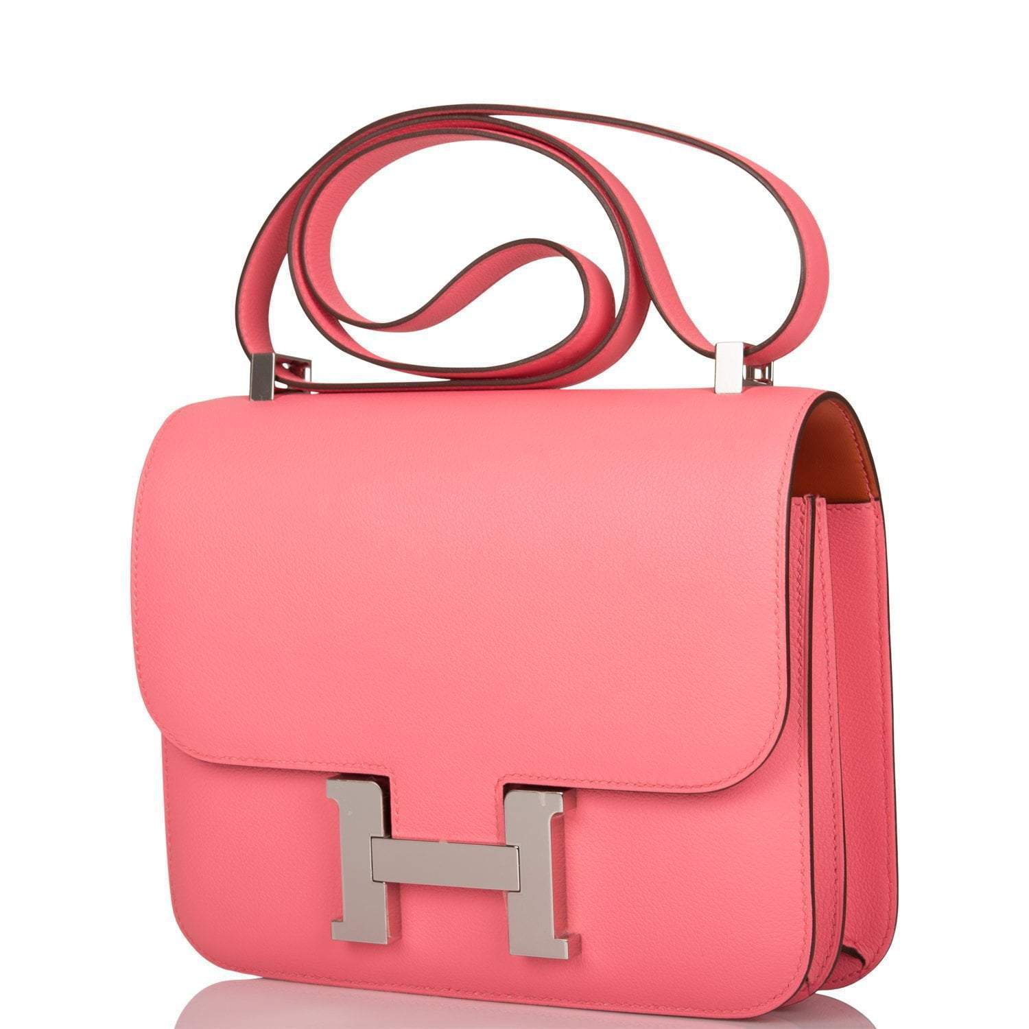 Hermes Rose D'Ete Verso Evercolor Constance 24cm Palladium Hardware