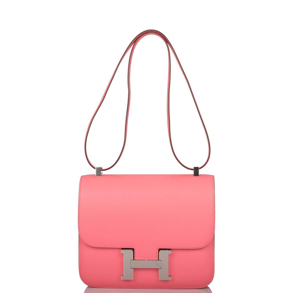 Hermes Rose D'Ete Verso Evercolor Constance 24cm Palladium Hardware