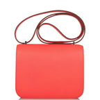 Hermes Rose Enamel Mini Constance 18cm Texas Epsom and Rouge de Coeur Palladium Hardware