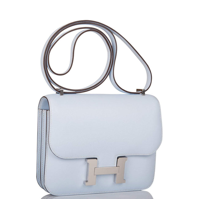 Hermes Bleu Brume Swift Mini Constance 18cm Palladium Hardware Main Image