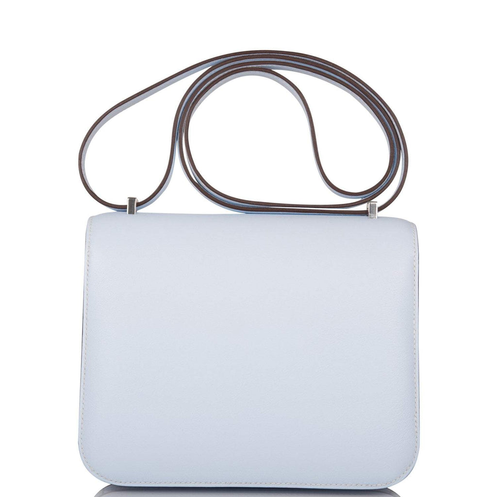 Hermes Bleu Brume Swift Mini Constance 18cm Palladium Hardware