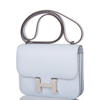 Hermes Bleu Brume Swift Mini Constance 18cm Palladium Hardware