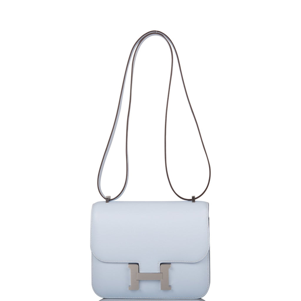 Hermes Bleu Brume Swift Mini Constance 18cm Palladium Hardware