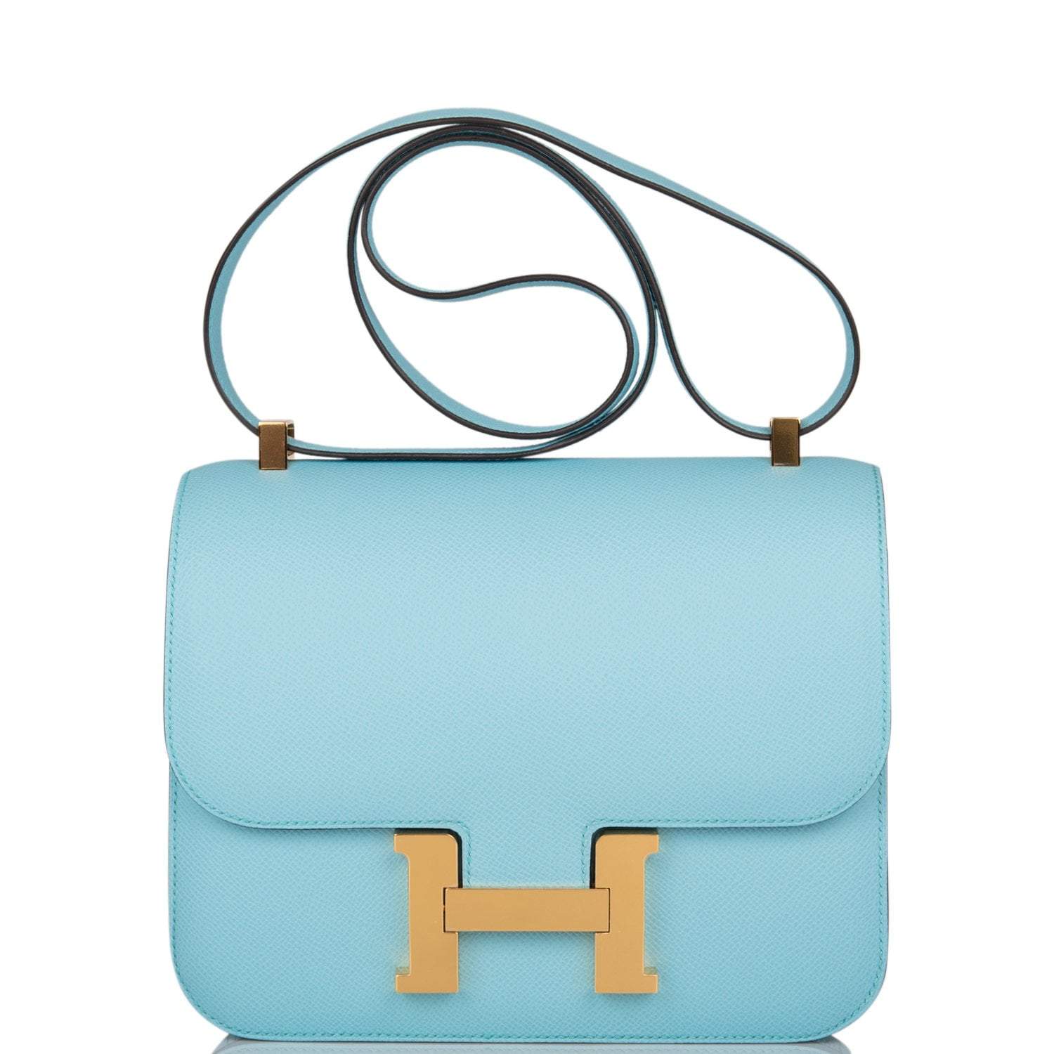 Hermes Bleu Atoll Epsom Constance 24cm Gold Hardware