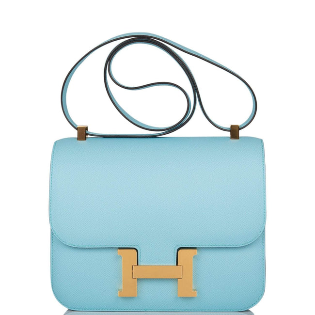 Hermes Bleu Atoll Epsom Constance 24cm Gold Hardware Hover Image