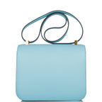Hermes Bleu Atoll Epsom Constance 24cm Gold Hardware