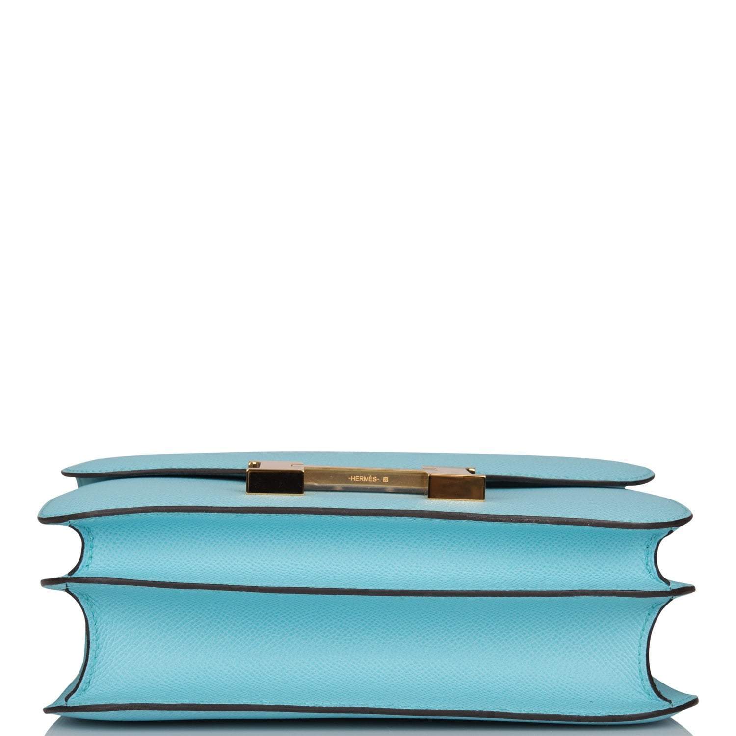 Hermes Bleu Atoll Epsom Constance 24cm Gold Hardware