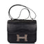 Hermes Black Matte Alligator and Ombre Lizard Marquette Constance 24cm Palladium Hardware