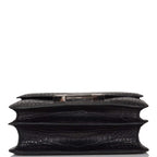 Hermes Black Matte Alligator and Ombre Lizard Marquette Constance 24cm Palladium Hardware
