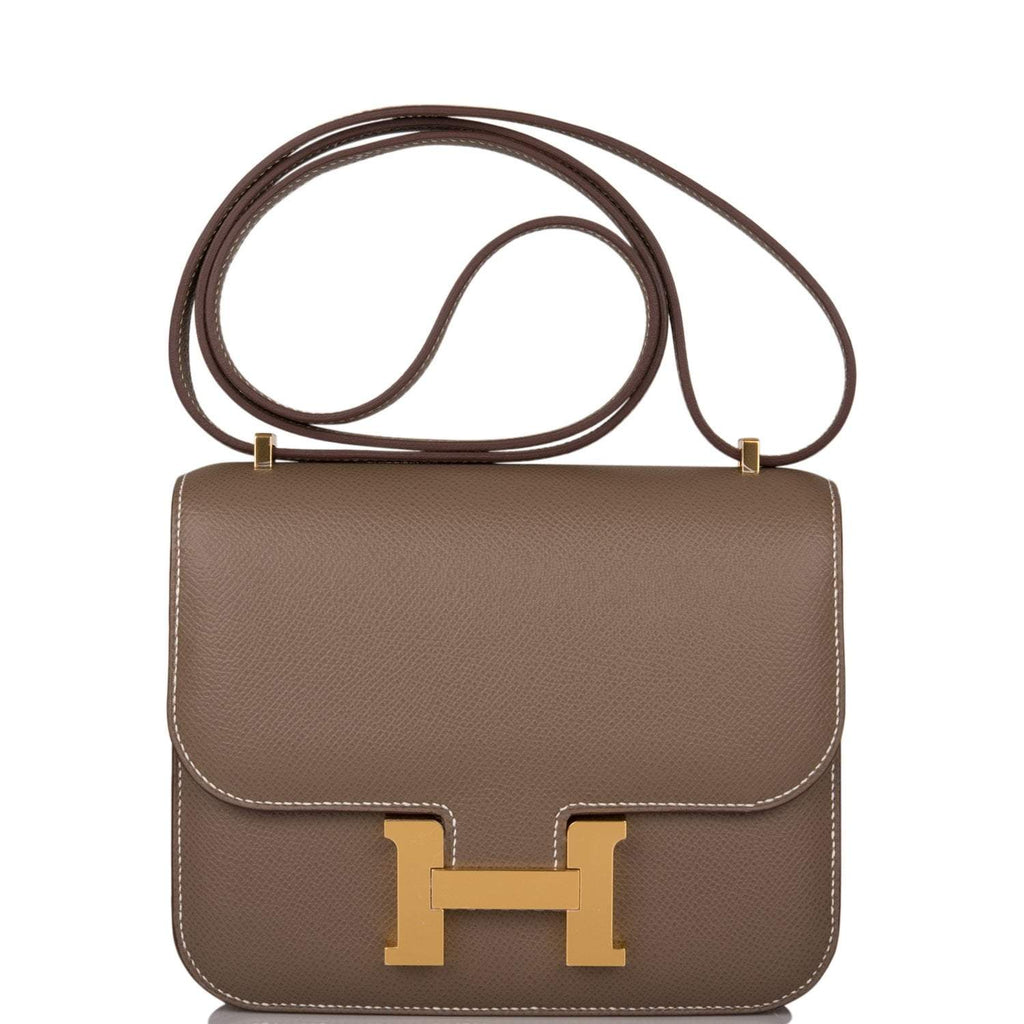 Hermes Etoupe Epsom Mini Constance 18cm Gold Hardware