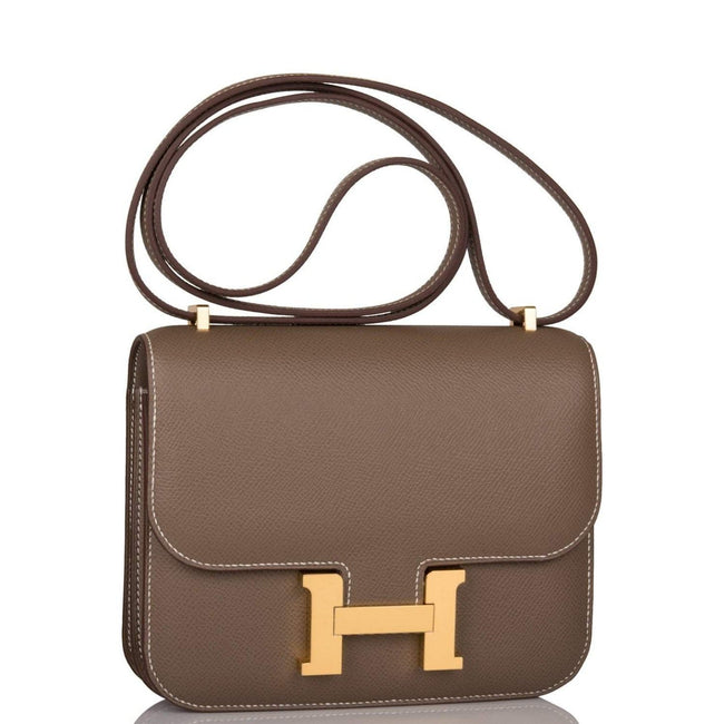 Hermes Etoupe Epsom Mini Constance 18cm Gold Hardware Hover Image