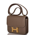 Hermes Etoupe Epsom Mini Constance 18cm Gold Hardware