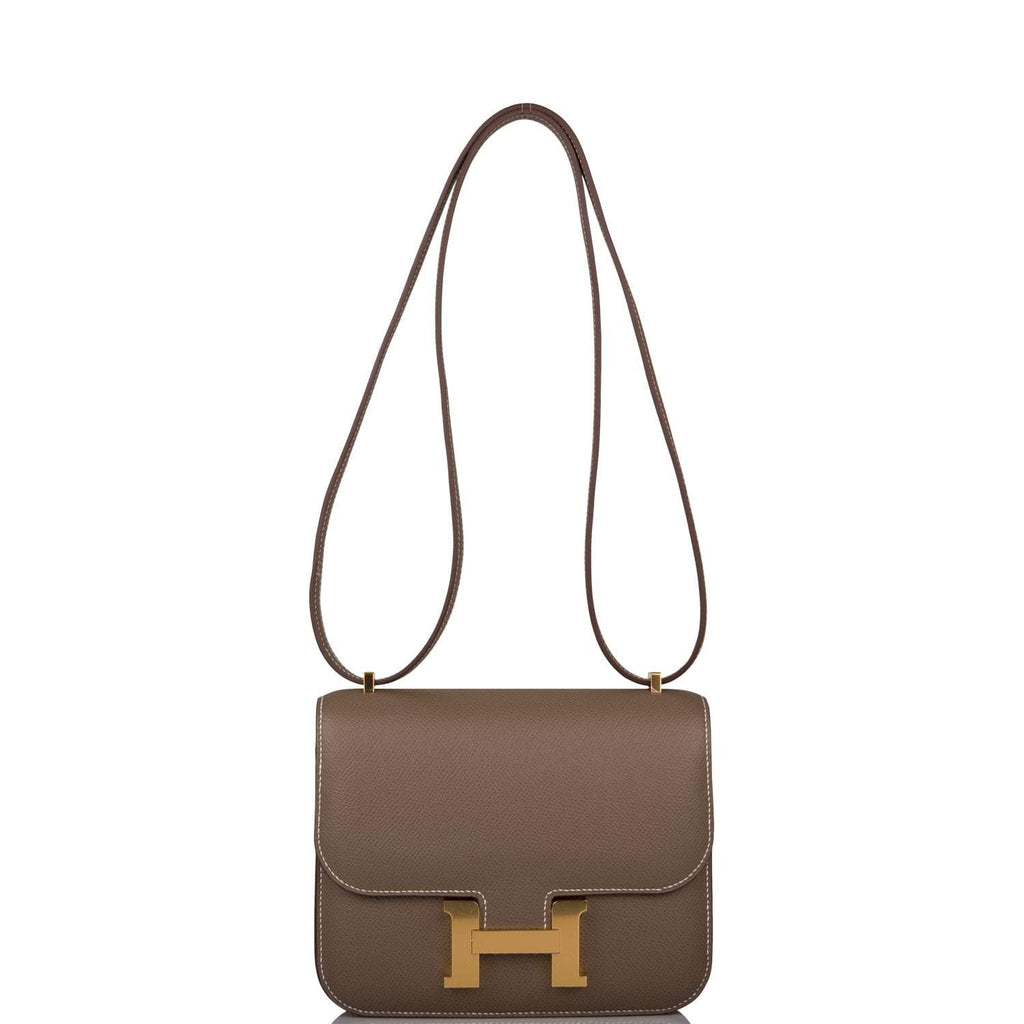 Hermes Etoupe Epsom Mini Constance 18cm Gold Hardware