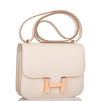 Hermes Craie Epsom Mini Constance 18cm Rose Gold Hardware