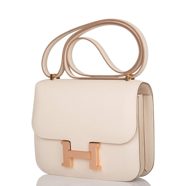 Hermes Craie Epsom Mini Constance 18cm Rose Gold Hardware Main Image