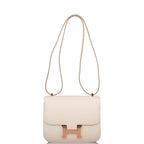 Hermes Craie Epsom Mini Constance 18cm Rose Gold Hardware