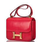 Hermes Rouge Exotique Lizard Niloticus Constance 24cm Gold Hardware