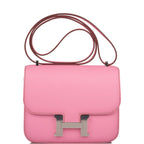 Hermes Mini Constance 18 Bubblegum 5P Epsom Palladium Hardware