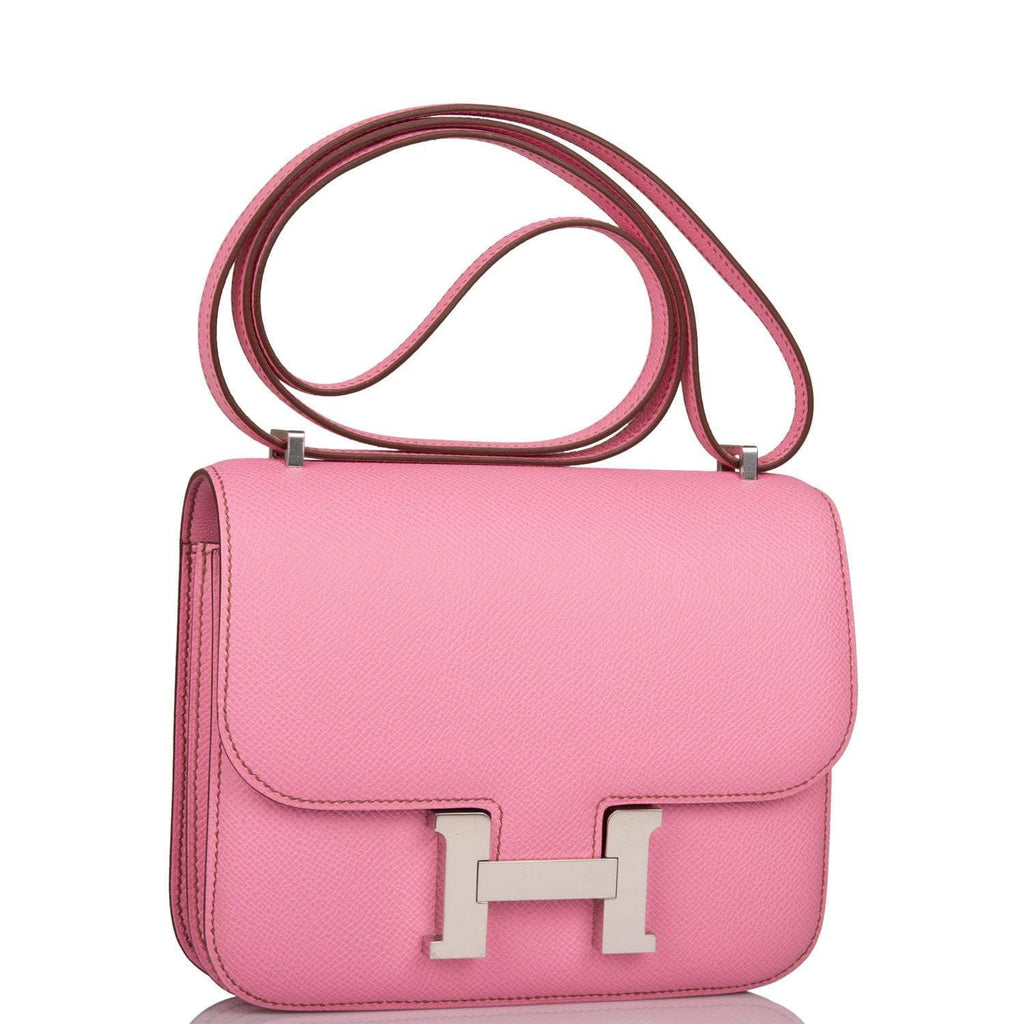 Hermes Mini Constance 18 Bubblegum 5P Epsom Palladium Hardware