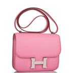 Hermes Mini Constance 18 Bubblegum 5P Epsom Palladium Hardware