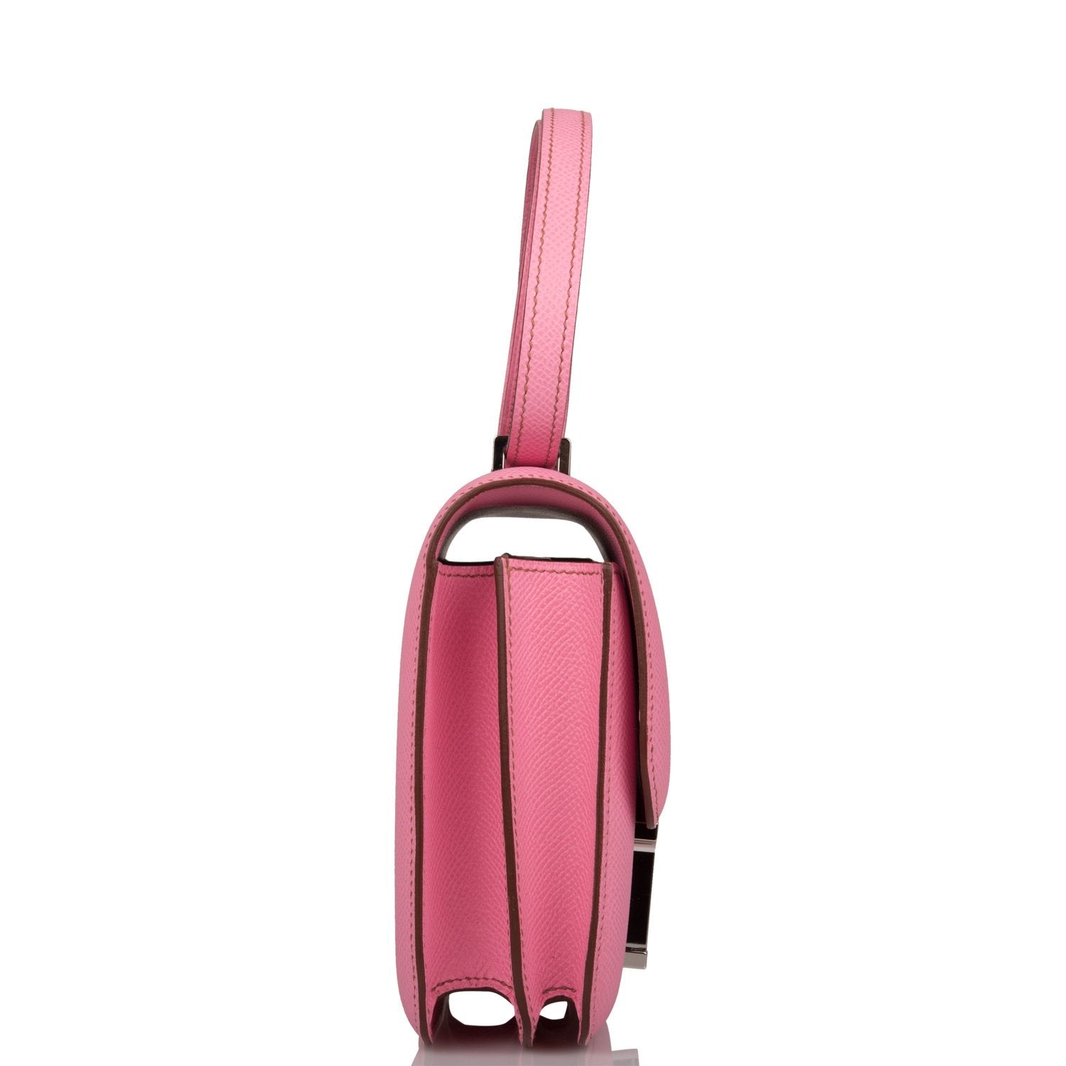 Hermes Mini Constance 18 Bubblegum 5P Epsom Palladium Hardware