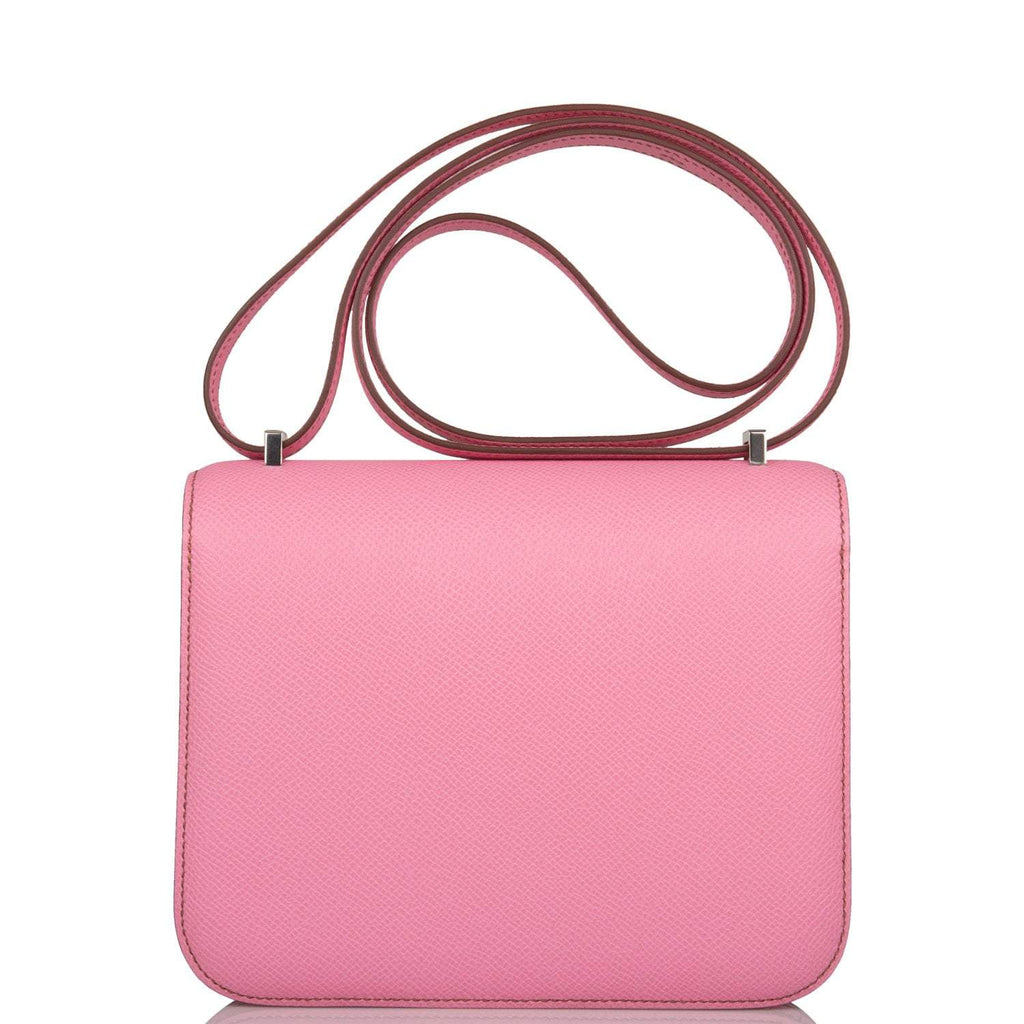 Hermes Mini Constance 18 Bubblegum 5P Epsom Palladium Hardware