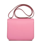Hermes Mini Constance 18 Bubblegum 5P Epsom Palladium Hardware