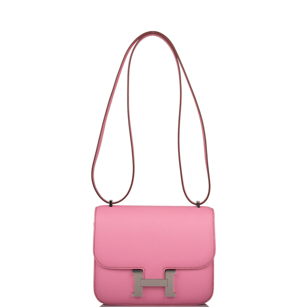 Hermes Mini Constance 18 Bubblegum 5P Epsom Palladium Hardware