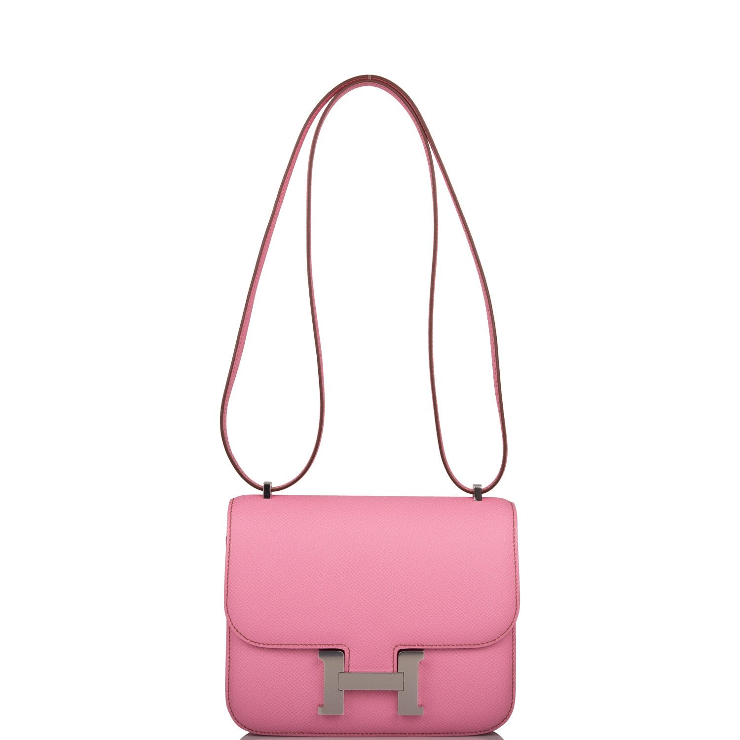 Hermes Mini Constance 18 Bubblegum 5P Epsom Palladium Hardware
