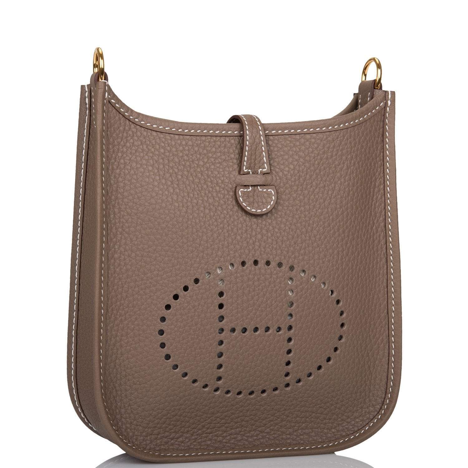 Hermes Etoupe Clemence Evelyne TPM Bag Gold Hardware