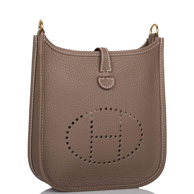 Hermes Etoupe Clemence Evelyne TPM Bag Gold Hardware Main Image