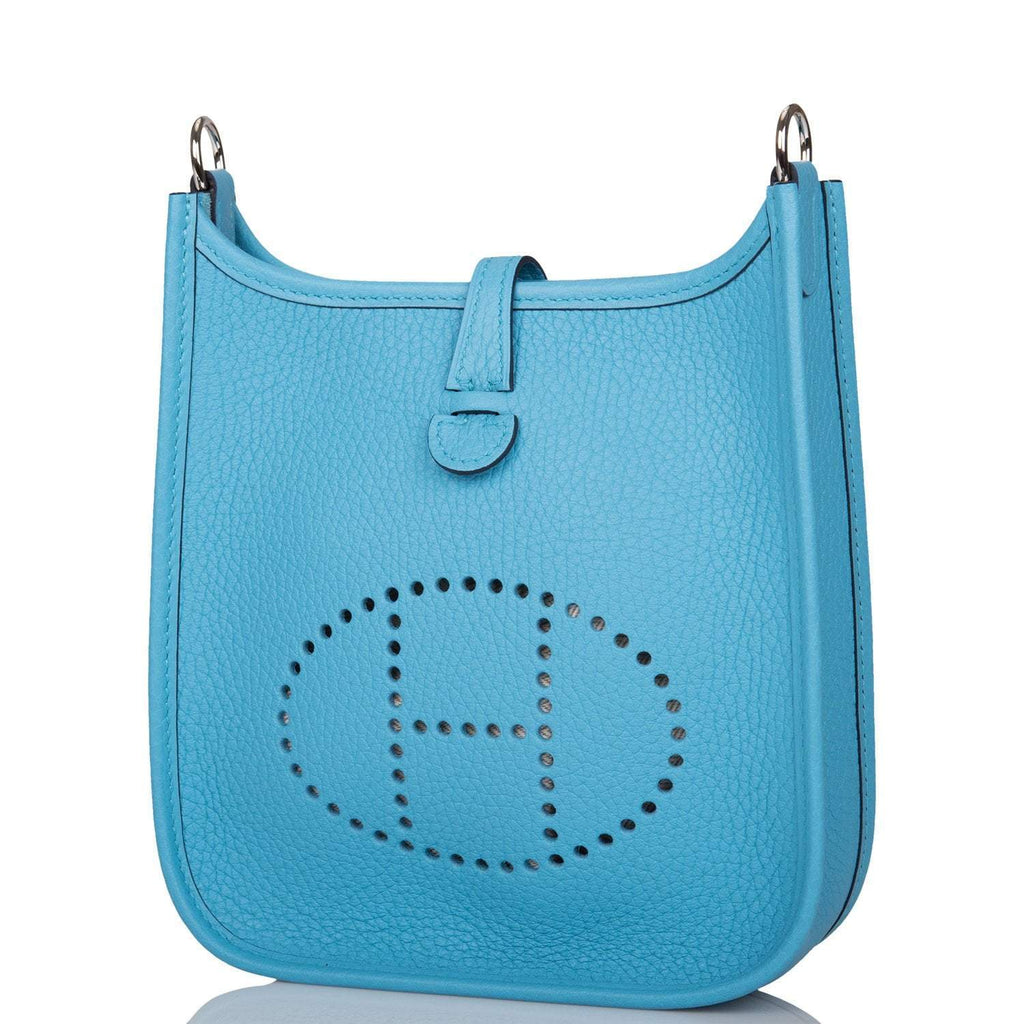 Hermes Bleu du Nord Clemence Evelyne TPM Bag Palladium Hardware